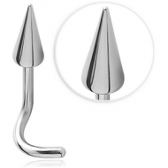 SURGICAL STEEL 1.2MM THREADING CURVED NOSE STUD WITH LONG CONE