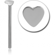 STERLING SILVER 925 HEART STRAIGHT NOSE STUD
