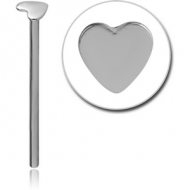 STERLING SILVER 925 HEART STRAIGHT NOSE STUD PIERCING