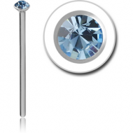 STERLING SILVER 925 JEWELLED STRAIGHT NOSE STUD