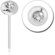 STERLING SILVER 925 JEWELLED STRAIGHT NOSE STUD