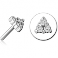 SURGICAL STEEL JEWELLED THREADLESS ATTACHMENT - TRIANGLE