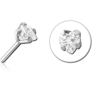 SURGICAL STEEL JEWELLED THREADLESS ATTACHMENT - HEART PIERCING