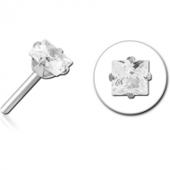 SURGICAL STEEL JEWELLED THREADLESS ATTACHMENT - SQUARE PIERCING