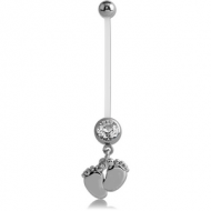 PTFE PREGNANCY NAVEL BANANA WITH FEET DANGLING CHARM