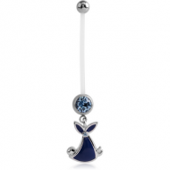 PTFE PREGNANCY NAVEL BANANA WITH BABY DANGLING CHARM