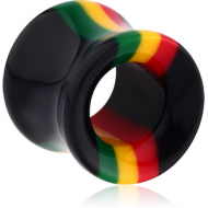 ACRYLIC RASTA DOUBLE FLARED TUNNEL