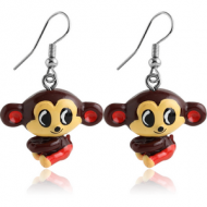 RESIN EARRINGS PAIR - MONKEY