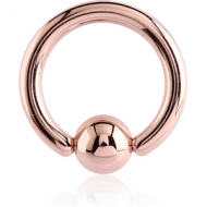 ROSE GOLD PVD COATED SURGICAL STEEL BALL CLOSURE RING PIERCING