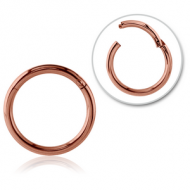 ROSE GOLD PVD COATED SURGICAL STEEL HINGED SEGMENT RING PIERCING