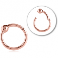 ROSE GOLD PVD COATED SURGICAL STEEL HINGED SEGMENT RING WITH BALL