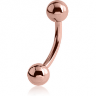 ROSE GOLD PVD COATED SURGICAL STEEL CURVED BARBELL PIERCING