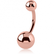 ROSE GOLD PVD COATED SURGICAL STEEL NAVEL BANANA PIERCING