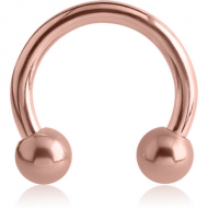 ROSE GOLD PVD COATED SURGICAL STEEL CIRCULAR BARBELL PIERCING