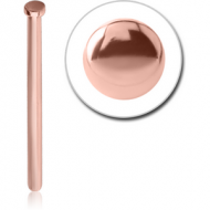 ROSE GOLD PVD COATED SURGICAL STEEL STRAIGHT DISC NOSE STUD 15MM