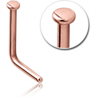 ROSE GOLD PVD COATED SURGICAL STEEL 90 DEGREE DISC NOSE STUD