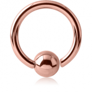 ROSE GOLD PVD COATED SURGICAL STEEL FIXED BEAD RING