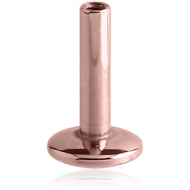 ROSE GOLD PVD COATED SURGICAL STEEL INTERNALLY THREADED MICRO LABRET PIN FOR 0.8 MM THREAD PIERCING