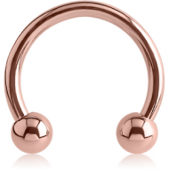 ROSE GOLD PVD COATED SURGICAL STEEL MICRO CIRCULAR BARBELL PIERCING