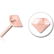 ROSE GOLD PVD COATED SURGICAL STEEL THREADLESS ATTACHMENT - DIAMOND