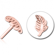 ROSE GOLD PVD COATED SURGICAL STEEL THREADLESS ATTACHMENT - LEAF PIERCING