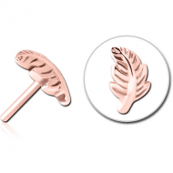 ROSE GOLD PVD COATED SURGICAL STEEL THREADLESS ATTACHMENT - LEAF