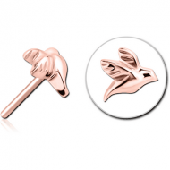 ROSE GOLD PVD COATED SURGICAL STEEL THREADLESS ATTACHMENT - BIRD PIERCING