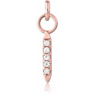 ROSE GOLD PVD COATED SURGICAL STEEL JEWELLED CHARM