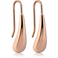 ROSE GOLD PVD COATED SURGICAL STEEL EARRINGS PAIR - DROP