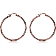 ROSE GOLD PVD COATED SURGICAL STEEL TWISTED WIRE EARRINGS