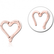 ROSE GOLD PVD COATED SURGICAL STEEL HINGED SEGMENT RING CLICKER - HEART