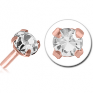ROSE GOLD PVD COATED SURGICAL STEEL JEWELLED PUSH FIT ATTACHMENT FOR BIOFLEX INTERNAL LABRET PIERCING