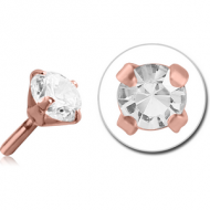 ROSE GOLD PVD COATED SURGICAL STEEL JEWELLED PUSH FIT ATTACHMENT FOR BIOFLEX INTERNAL LABRET