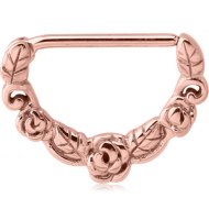ROSE GOLD PVD COATED SURGICAL STEEL NIPPLE CLICKER - ROSES