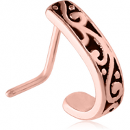 ROSE GOLD PVD COATED SURGICAL STEEL 90 DEGREE WRAP AROUND NOSE STUD - FILIGREE