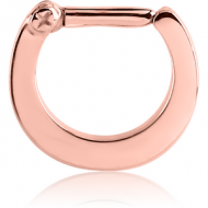 ROSE GOLD PVD COATED SURGICAL STEEL HINGED SEPTUM CLICKER