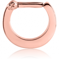 ROSE GOLD PVD COATED SURGICAL STEEL HINGED SEPTUM CLICKER PIERCING