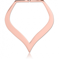 ROSE GOLD PVD COATED SURGICAL STEEL HOOP EARRINGS FOR TUNNEL - SPADE PIERCING