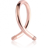 ROSE GOLD PVD COATED SURGICAL STEEL BODY SPIRAL PIN PIERCING