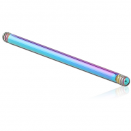 RAINBOW PVD COATED SURGICAL STEEL BARBELL PIN PIERCING