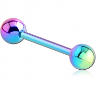 RAINBOW PVD COATED SURGICAL STEEL BARBELL PIERCING