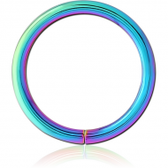 RAINBOW PVD COATED SURGICAL STEEL SEAMLESS RING PIERCING