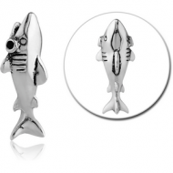 SURGICAL STEEL ATTACHMENT FOR BALL CLOSURE RING - SHARK PIERCING