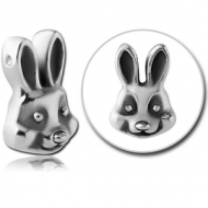 SURGICAL STEEL ATTACHMENT FOR BALL CLOSURE RING - HEAD RABBIT PIERCING