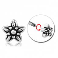SURGICAL STEEL ATTACHMENT FOR 1.6 MM THREADED PIN - FLOWER PIERCING