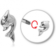 SURGICAL STEEL ATTACHMENT FOR 1.6 MM THREADED PINS - DOLPHIN PIERCING