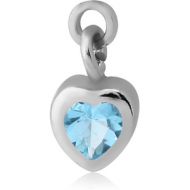 SURGICAL STEEL JEWELLED CHARM - HEART