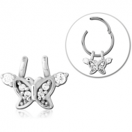SURGICAL STEEL SLIDING JEWELLED CHARM FOR HINGED SEGMENT RING