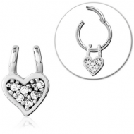SURGICAL STEEL SLIDING JEWELLED CHARM FOR HINGED SEGMENT RING