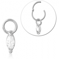 SURGICAL STEEL SLIDING JEWELLED CHARM FOR HINGED SEGMENT RING